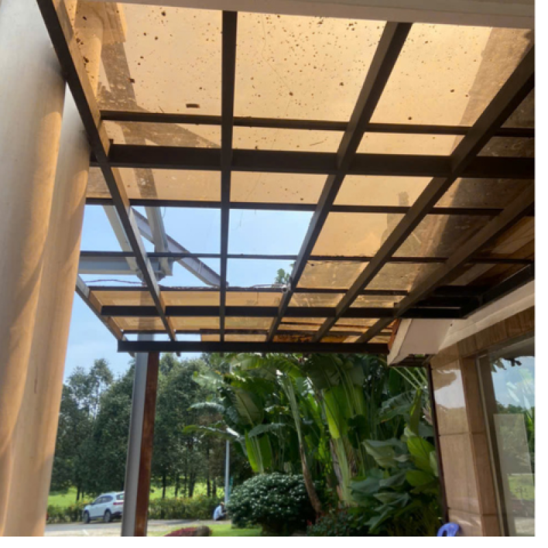 Mái kính sảnh đón khách nhà hàng